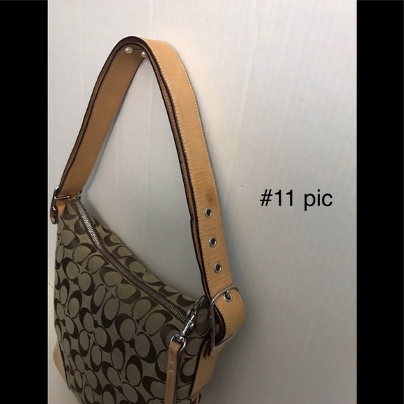 Coach Signature Monogram Canvas Leather Shoulder/Crossbody Purse - Picture 11 of 14